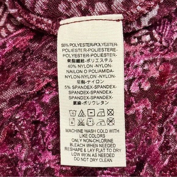 NWT Free People Ginger Berry Top Mulled Wine Combo Velvet Burnout Size Medium - Picture 9 of 10